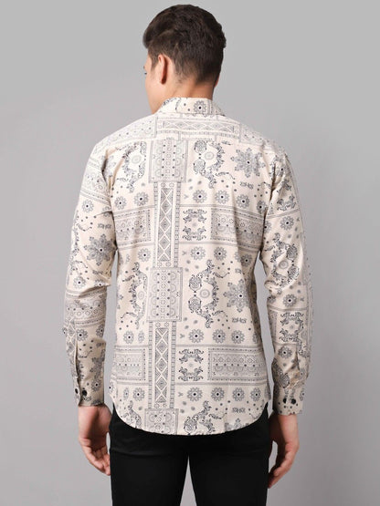 Men's Printed Cotton Blend Shirts