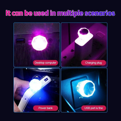 Diamond Shape Car Mini  LED Environmental Lights (Pack of 4)