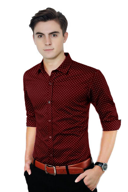 Cotton Printed Slim Fit Full Sleeves Casual Shirt