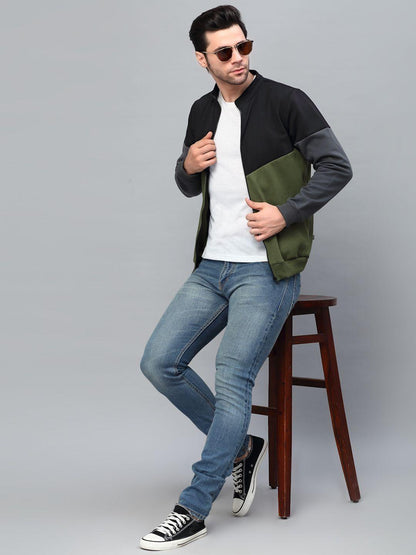 Rigo Fleece Full Sleeves Color Block Jacket