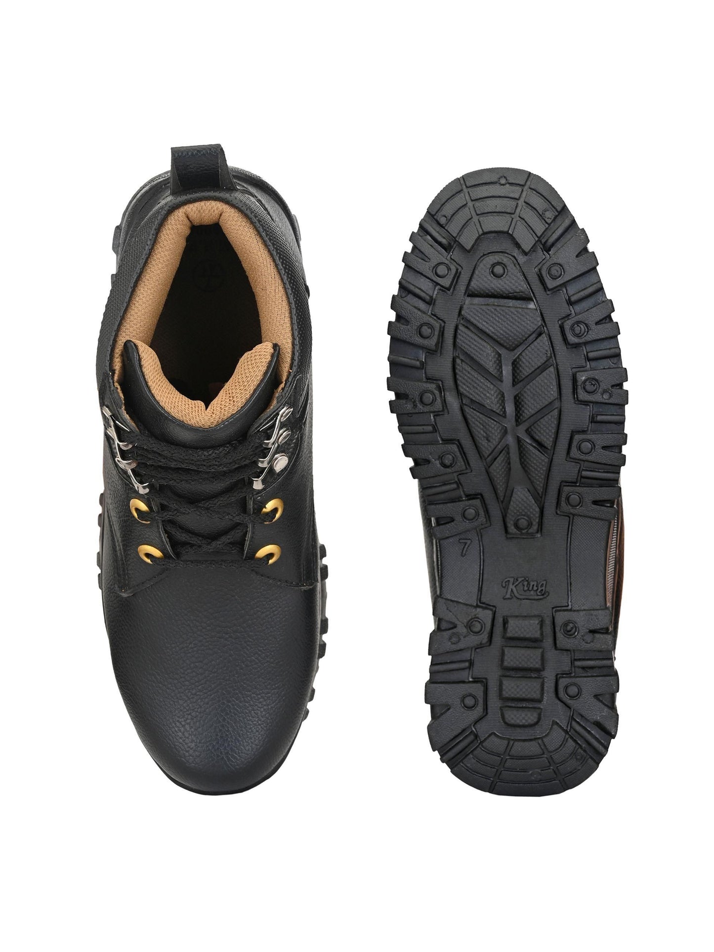 Bucik Men's Black Synthetic Leather Lace-Up Casual Shoes