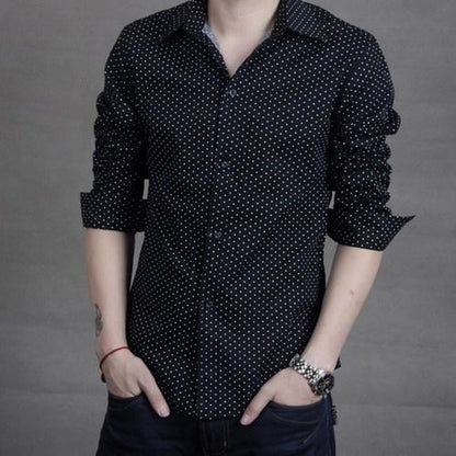 Cotton Blend Printed Slim Fit Shirt