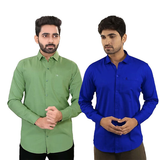 Men's Printed Cotton Full Sleeves Shirt Pack of 2