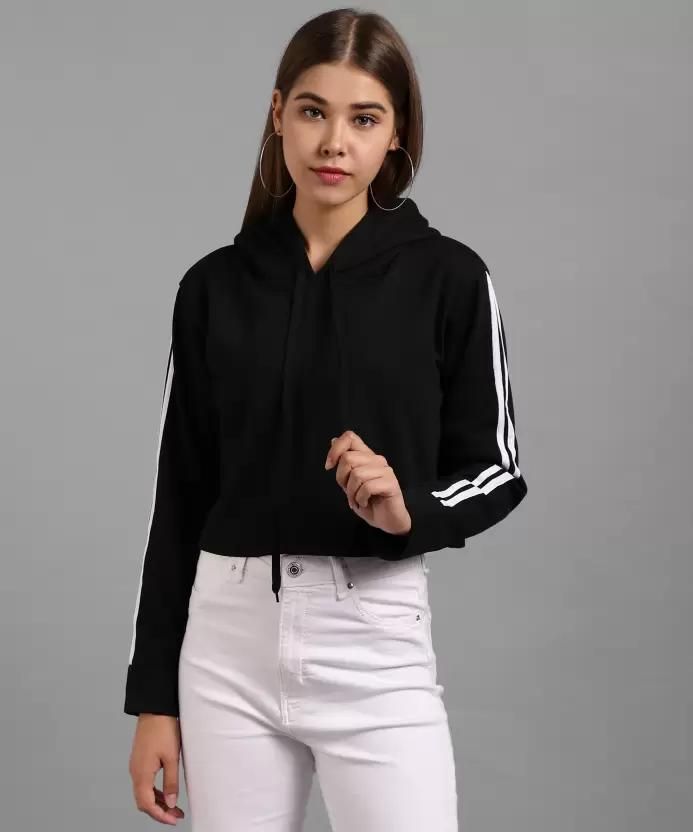 Women Solid Sweatshirt Hoodie