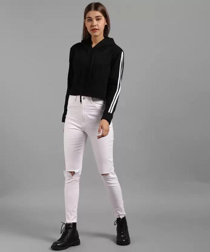Women Solid Sweatshirt Hoodie