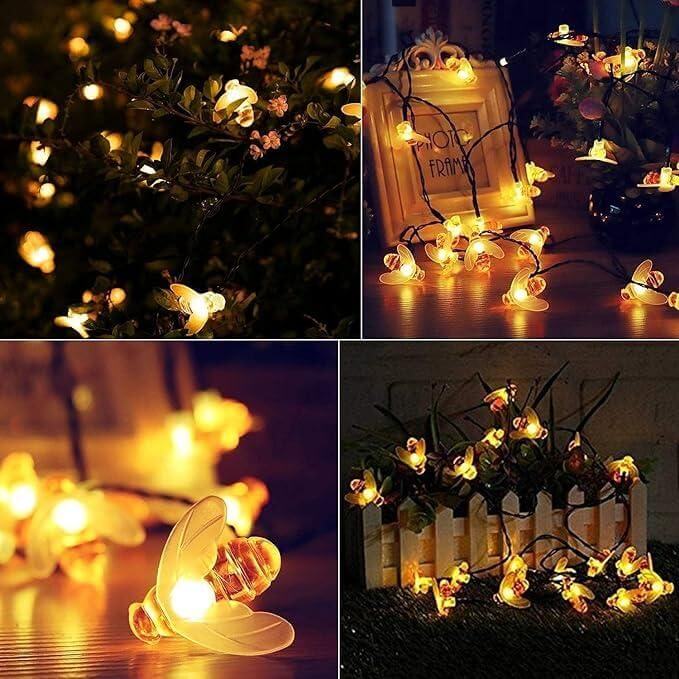 Lamps Golden Metal Leaf String LED Decorative Lights