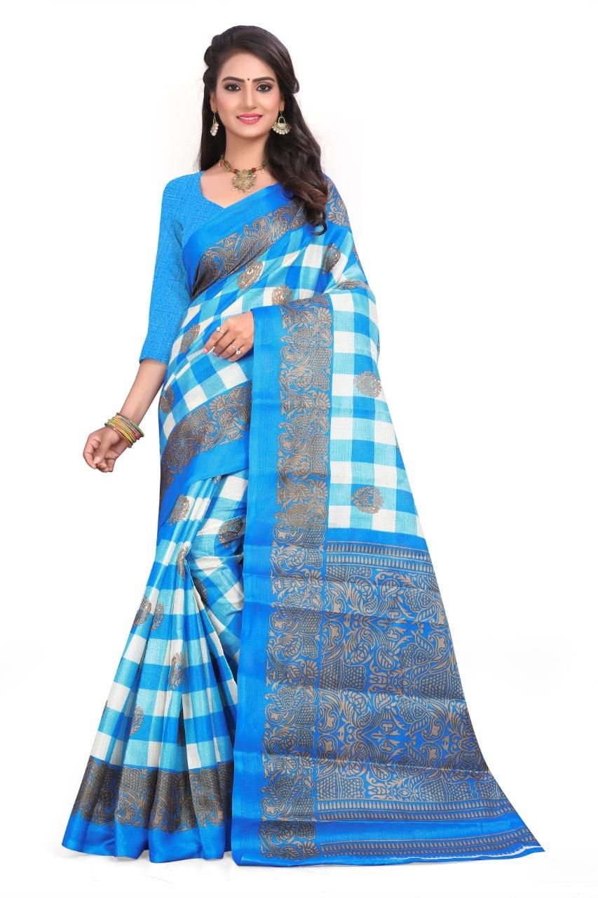 New Printed Art Silk Saree