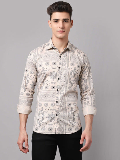 Men's Printed Cotton Blend Shirts