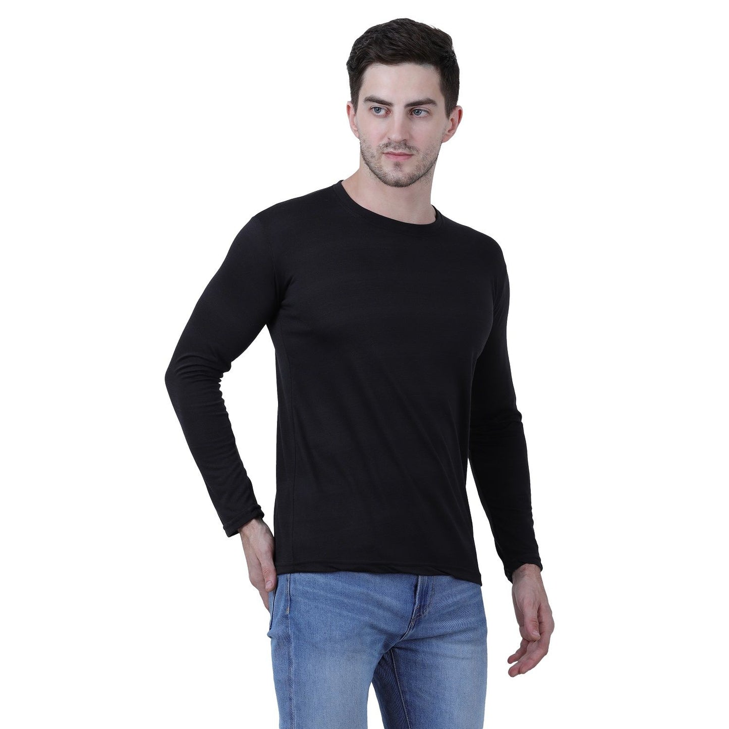 Fidato Full Sleeves Round Neck T-shirt With Summer Cap Combo