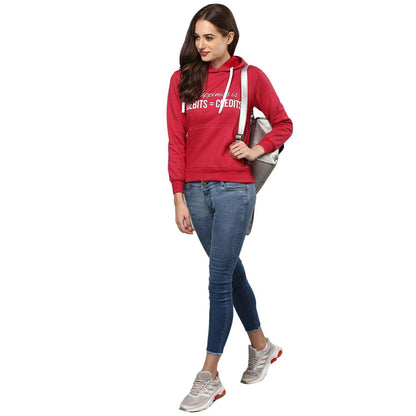 Campus Sutra Women Printed Stylish Casual Hooded Sweatshirts
