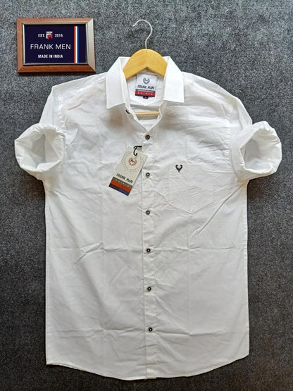 Cotton Solid Full Sleeves Slim Fit Casual Shirt